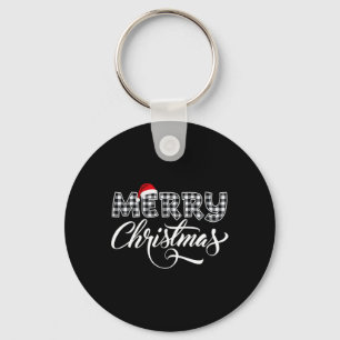 Chaveiro Feliz Natal Buffalo Black E White Xadrez Para