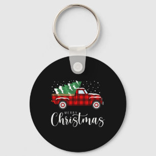 Chaveiro Feliz Natal Caminhão Vermelho Xadrez Xmas Retro