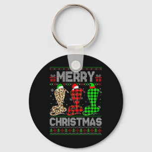 Chaveiro Feliz Natal Cobra Xmas Leopard Xadrezes Elf