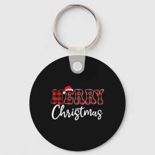 Chaveiro Feliz Natal Com A Família Xadrez Negra E Vermelha