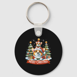 Chaveiro Feliz Natal Corgmas Corgi Dog Matching Christm