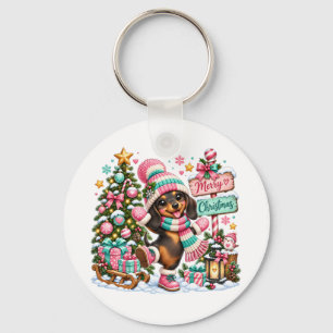 Chaveiro Feliz Natal Dachshund