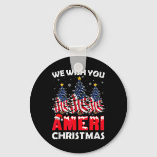 Chaveiro Feliz Natal Desejamos-Lhe Ameri Xmas American Fl