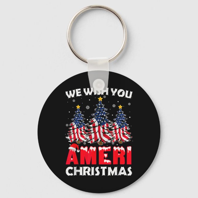 Chaveiro Feliz Natal Desejamos-Lhe Ameri Xmas American Fl (Frente)