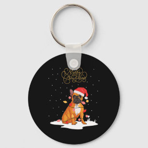Chaveiro Feliz Natal Diversão Xmas Natal Buldogue Francês