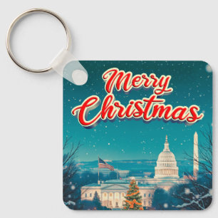 Chaveiro Feliz Natal Do Retro Vintage Do Washington Dc