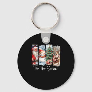 Chaveiro Feliz Natal É A Temporada Papai Noel Boneco de Nev