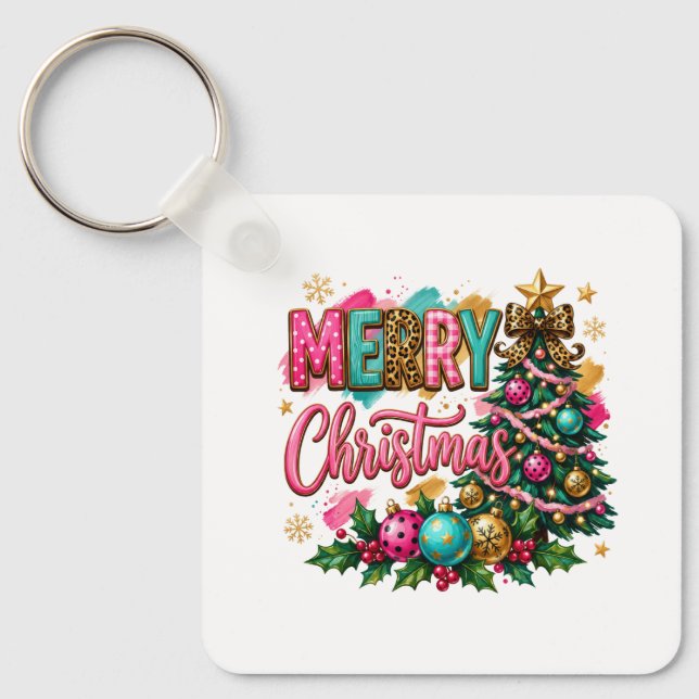 Chaveiro Feliz Natal Elegante (Frente)