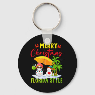 Chaveiro Feliz Natal Estilo Flórida Boneco de Neve Verão