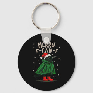 Chaveiro Feliz Natal F-caw-f Engraçado Corvo Preto Natal Fe