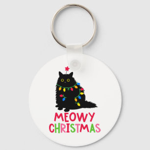 Chaveiro Feliz Natal Feliz de Gato Catmas Família de Gatos 