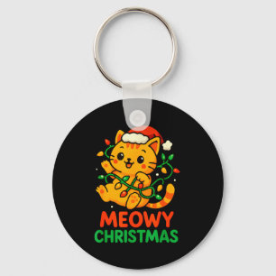 Chaveiro Feliz Natal Gatinho Laranja Fofo