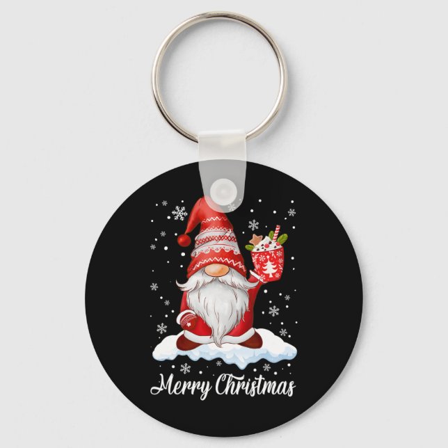Chaveiro Feliz Natal Gnomo Matança Familiar de Café (Frente)