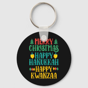 Chaveiro Feliz Natal Hanukkah Feliz Kwanzaa 11