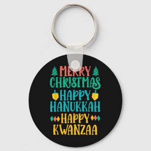 Chaveiro Feliz Natal Hanukkah Feliz Kwanzaa 7