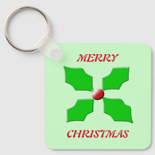 Chaveiro Feliz Natal Holly Personalizado