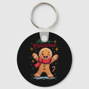 Chaveiro Feliz Natal Homem de Biscoito de Gengibre Fofo Fes