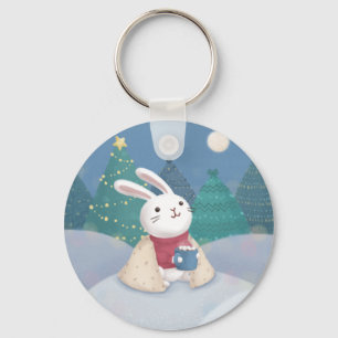 Chaveiro Feliz Natal: Ilustração Coelhinha