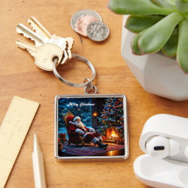 Chaveiro Feliz Natal inverno Papais noeis festivos mágica