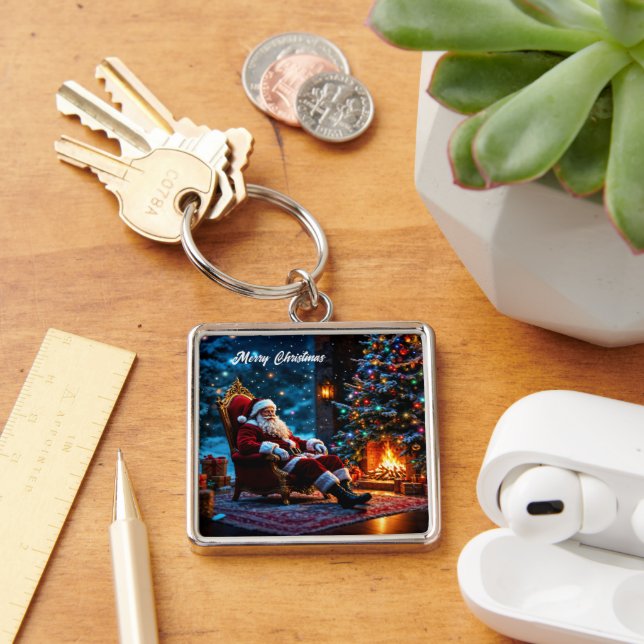Chaveiro Feliz Natal inverno Papais noeis festivos mágica (Mesa)
