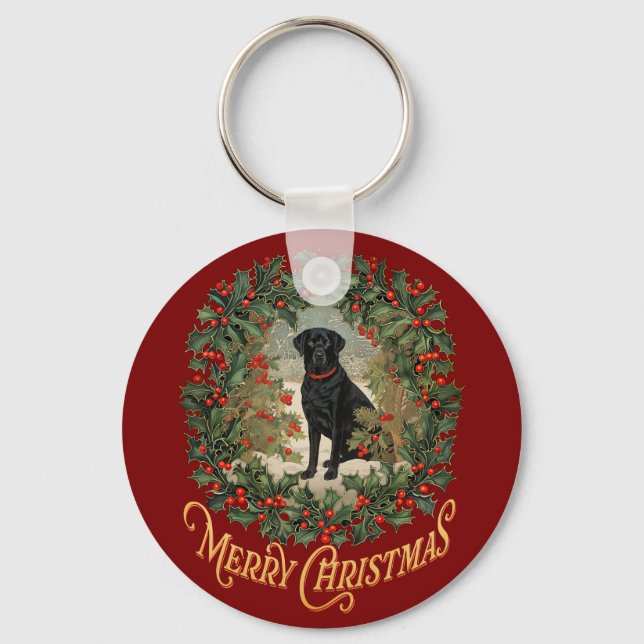 Chaveiro Feliz Natal Labrador Retriever (Frente)