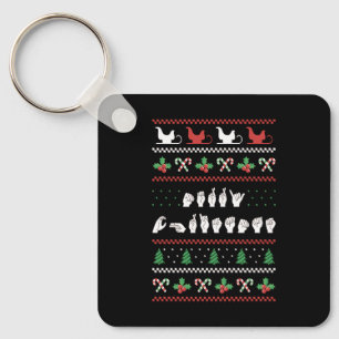 Chaveiro Feliz Natal - Língua de Sinais Americana da ASL I