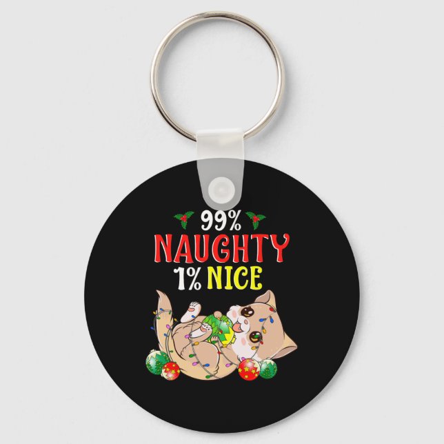 Chaveiro Feliz Natal Ou Feliz Gato Engraçado Humor 1 (Frente)