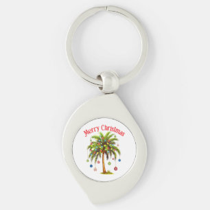 Chaveiro Feliz Natal Palm Tree Light Havaiana Tropical