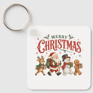 Chaveiro Feliz Natal Papai Noel e Amigos