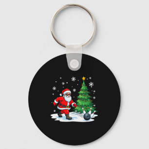 Chaveiro Feliz Natal Papai Noel Jogando Boliche Amantes do