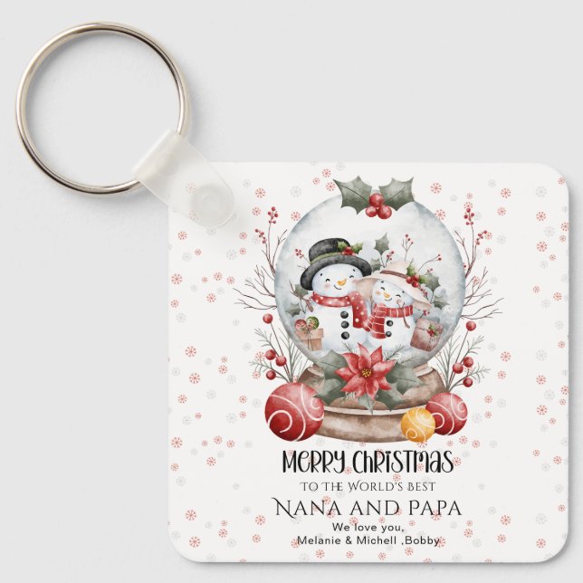 Chaveiro Feliz Natal Para os Melhores Avós do Mundo (Frente)