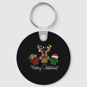 Chaveiro Feliz Natal Patas de Cão Luzes de Buffalo Xadrez e