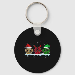 Chaveiro Feliz Natal Patas Noel Hat Luzes Leopardo