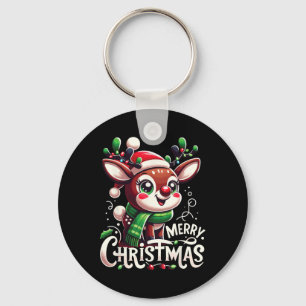Chaveiro Feliz Natal Reindeer Árvore Luzes Xmas Família M