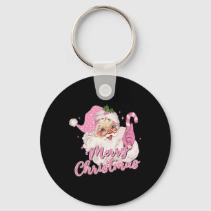 Chaveiro Feliz Natal Rosa Papai Noel Vintage Retro Xma