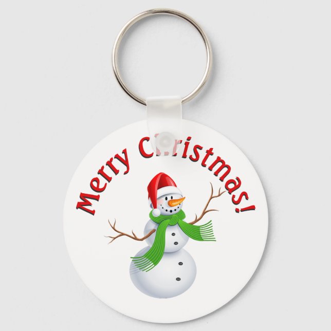 Chaveiro Feliz Natal Snowman (Frente)