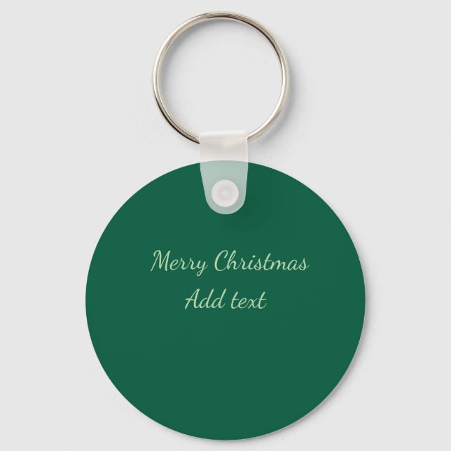 Chaveiro Feliz Natal verde plano solo holida (Frente)