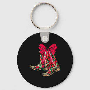 Chaveiro Feliz Natal Xmas Cowboy Boots Coquette Arco Paj