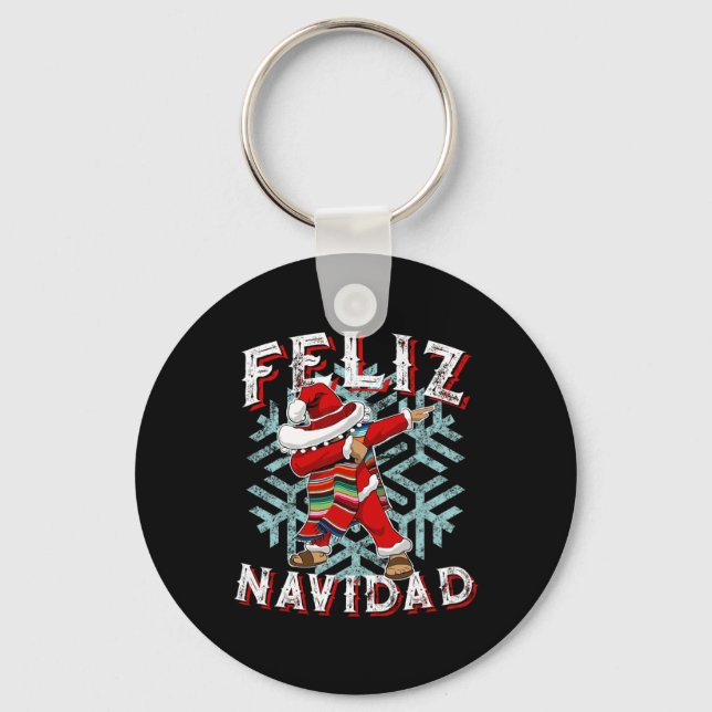 Chaveiro Feliz Navidad Dabbing Christmas Sombrero (Frente)