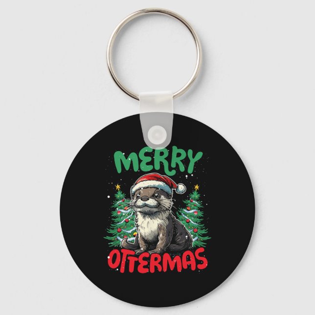 Chaveiro Feliz Ottermas Engraçado Pato de Natal (Frente)