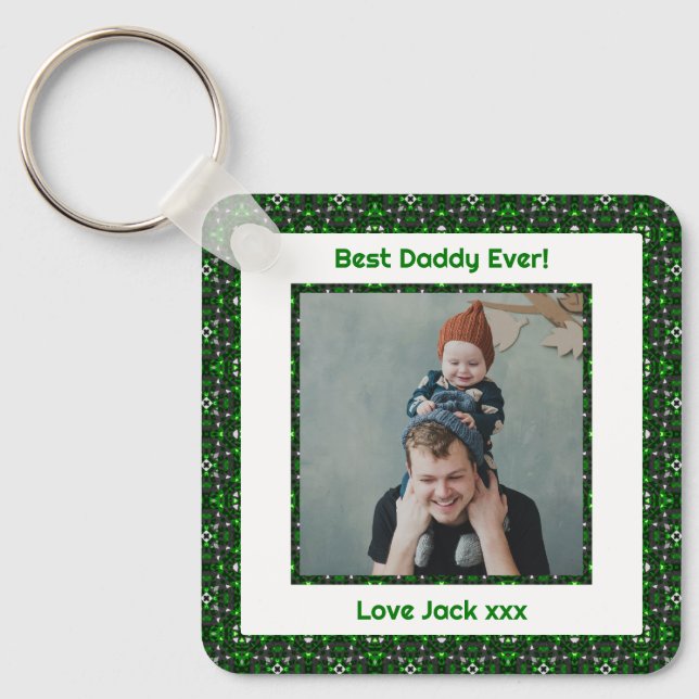 Chaveiro Feliz Pai de Melhor Pai do Dia do Pai Alguma Foto  (Frente)