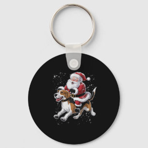 Chaveiro Feliz Pai Natal A Andar No Natal Do Cachorro Da Be