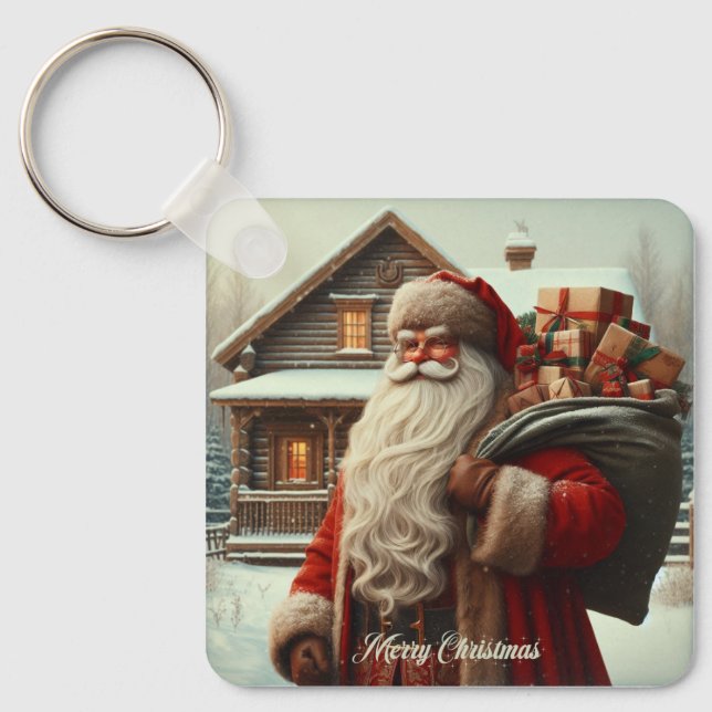 Chaveiro Feliz Papais noeis de Natal (Frente)