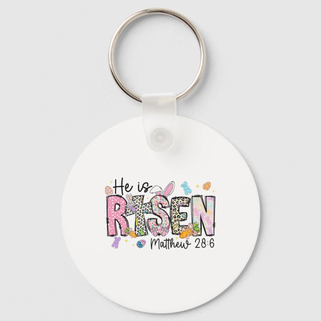 Chaveiro Feliz Páscoa Ele Ressuscitou Jesus Mateus 286 Mulh (Frente)