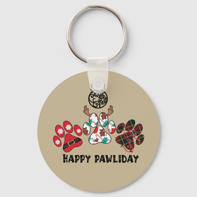 Chaveiro Feliz Pawliday - Pingente de Natal (Frente)