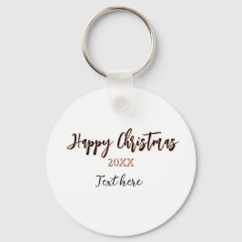 Chaveiro Feliz pêssego de Natal - ano negro - nome holi