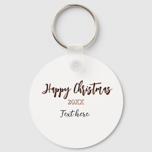 Chaveiro Feliz pêssego de Natal - ano negro - nome holi (Frente)