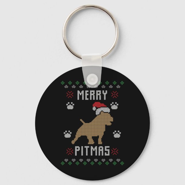 Chaveiro Feliz Pitmas Engraçado Brincadinho de Natal (Frente)