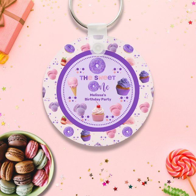 Chaveiro Feliz Púrpura Púrpura e Bonito Aniversário de Uma  (Criador carregado)