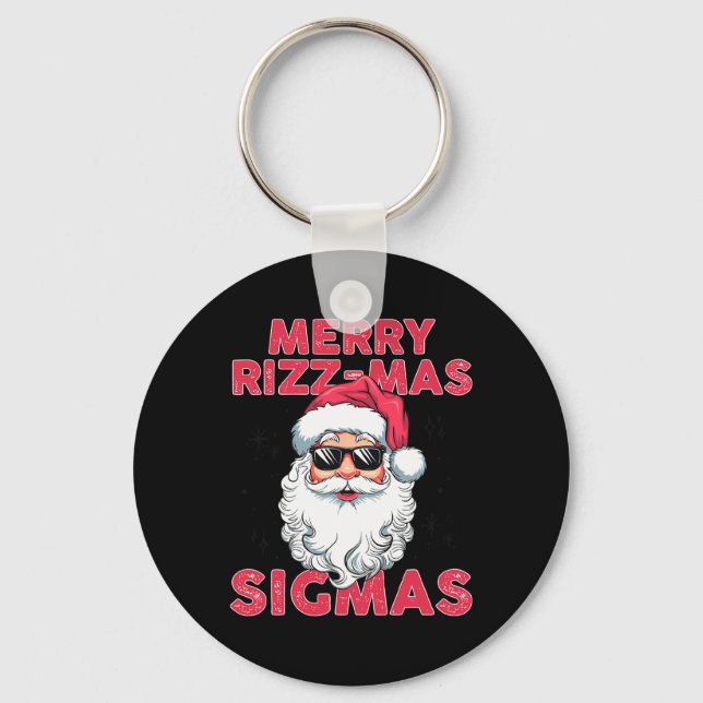 Chaveiro Feliz Rizz Mas Sigmas Engraçado Papai Noel Natal (Frente)
